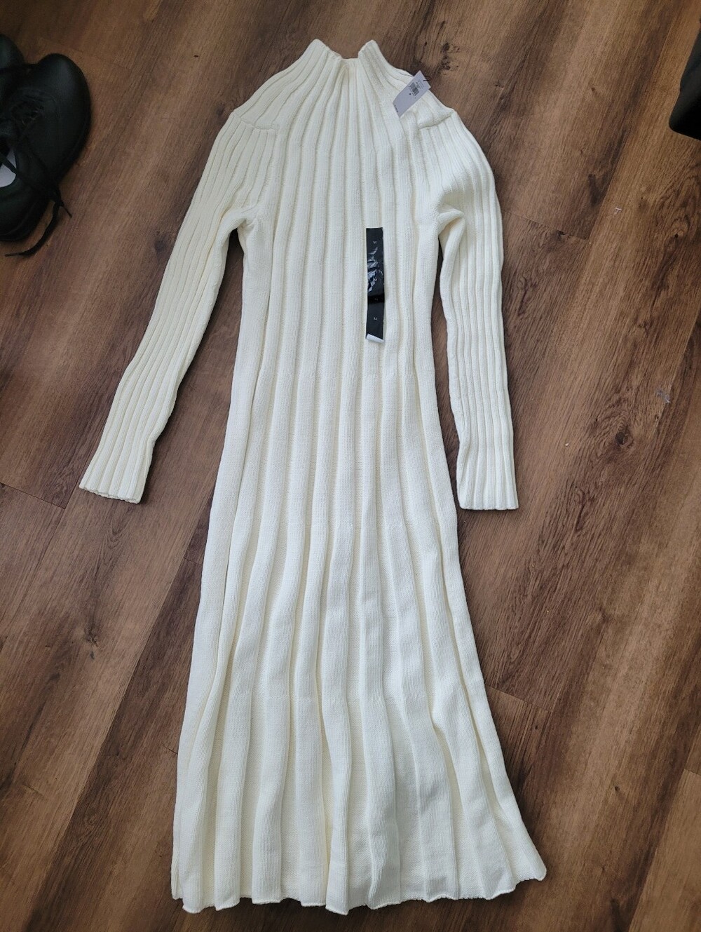 Banana Republic Cream A Line Cotton Knit Dress Sz M nwt